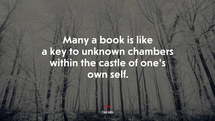 Many a book is like a key to unknown chambers within the castle of ones own self. | Franz Kafka quote