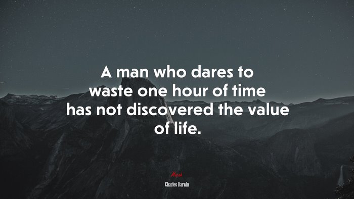 A man who dares to waste one hour of time has not discovered the value of life. | Charles Darwin quote