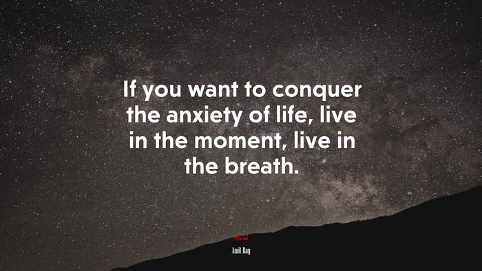 If you want to conquer the anxiety of life, live in the moment, live in the breath. | Amit Ray quote