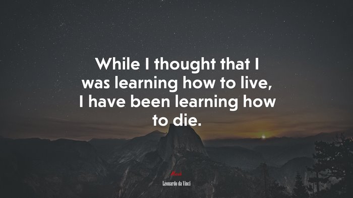 While I thought that I was learning how to live, I have been learning how to die. | Leonardo da Vinci quote