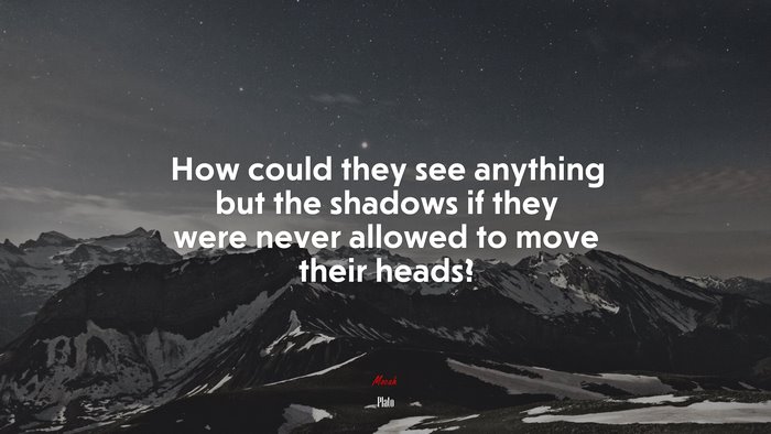 How could they see anything but the shadows if they were never allowed to move their heads? | Plato quote
