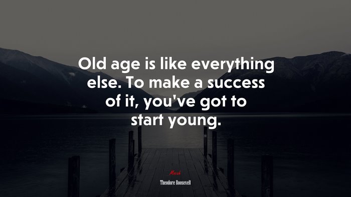 Old age is like everything else. To make a success of it, you’ve got to start young. | Theodore Roosevelt quote