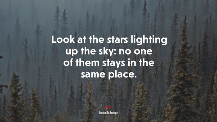 Look at the stars lighting up the sky: no one of them stays in the same place. | Seneca the Younger quote