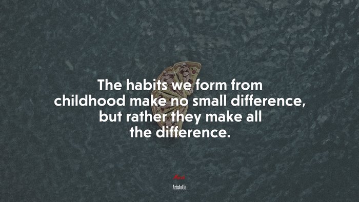 The habits we form from childhood make no small difference, but rather they make all the difference. | Aristotle quote