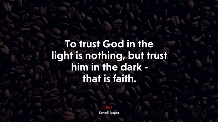 To trust God in the light is nothing, but trust him in the dark - that is faith. | Charles H. Spurgeon quote