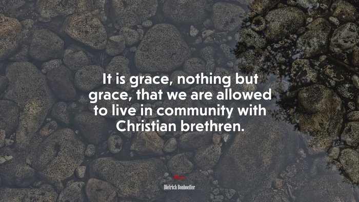 It is grace, nothing but grace, that we are allowed to live in community with Christian brethren. | Dietrich Bonhoeffer quote