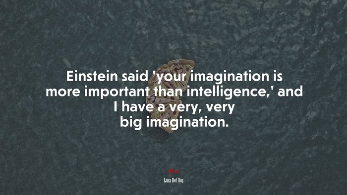 Einstein said ‘your imagination is more important than intelligence,’ and I have a very, very big imagination. | Lana Del Rey quote