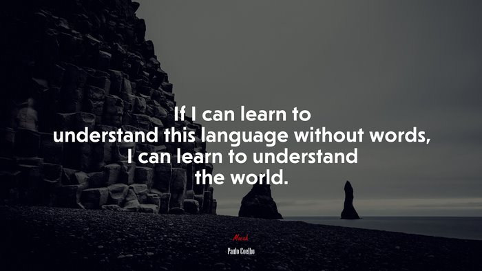 If I can learn to understand this language without words, I can learn to understand the world. | Paulo Coelho quote