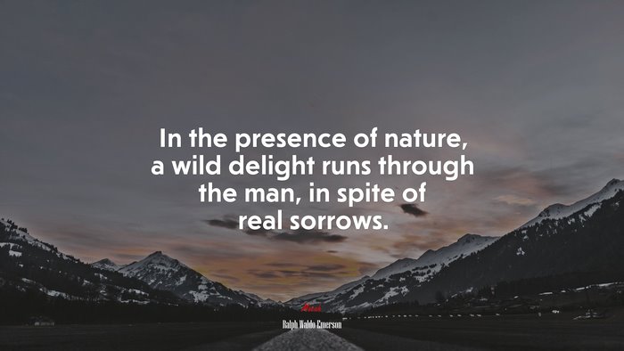 In the presence of nature, a wild delight runs through the man, in spite of real sorrows. | Ralph Waldo Emerson quote
