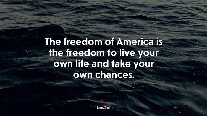 The freedom of America is the freedom to live your own life and take your own chances. | Thomas Sowell quote