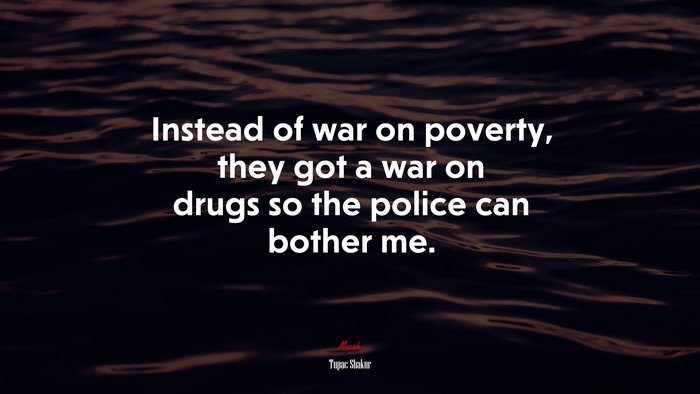 Instead of war on poverty, they got a war on drugs so the police can bother me. | Tupac Shakur quote