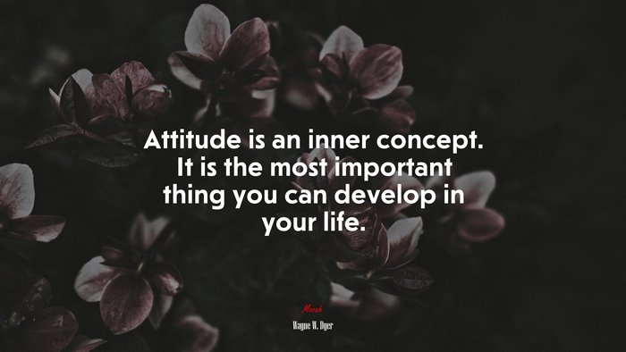 Attitude is an inner concept. It is the most important thing you can develop in your life. | Wayne W. Dyer quote