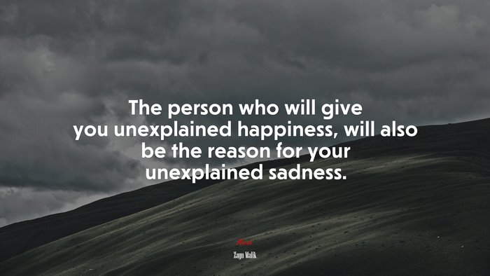 The person who will give you unexplained happiness, will also be the reason for your unexplained sadness. | Zayn Malik quote