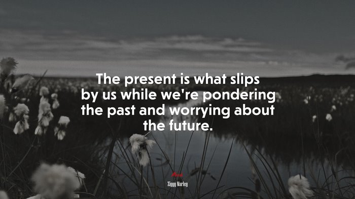 The present is what slips by us while we’re pondering the past and worrying about the future. | Ziggy Marley quote