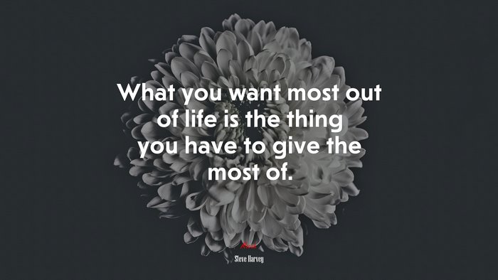 What you want most out of life is the thing you have to give the most of. | Steve Harvey quote