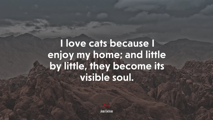 I love cats because I enjoy my home; and little by little, they become its visible soul. | Jean Cocteau quote