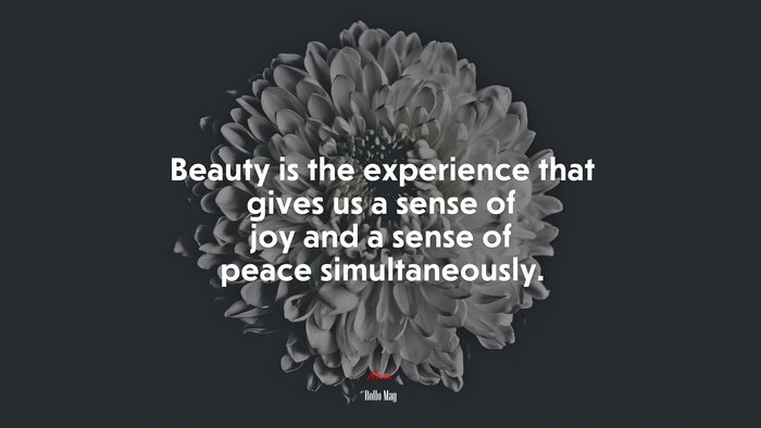 Beauty is the experience that gives us a sense of joy and a sense of peace simultaneously. | Rollo May quote