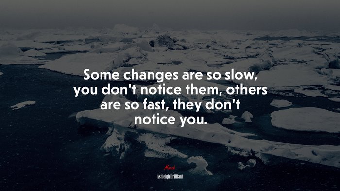 Some changes are so slow, you don’t notice them, others are so fast, they don’t notice you. | Ashleigh Brilliant quote