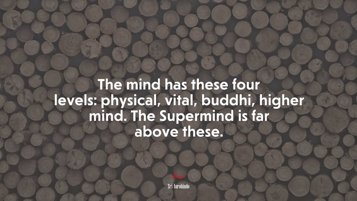 The mind has these four levels: physical, vital, buddhi, higher mind. The Supermind is far above these. | Sri Aurobindo quote