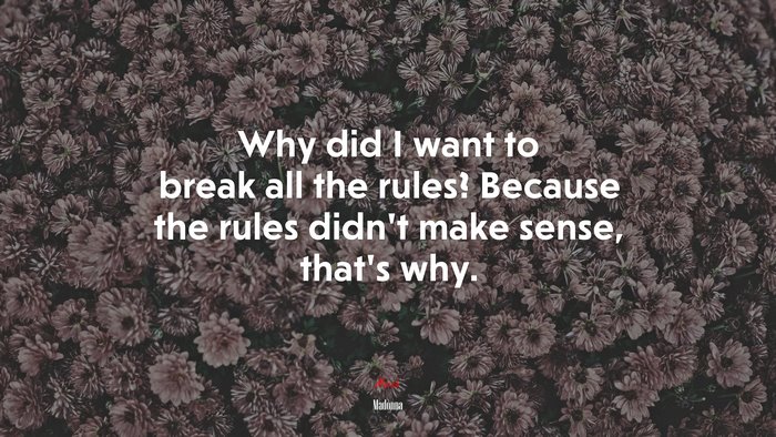 Why did I want to break all the rules? Because the rules didn’t make sense, that’s why. | Madonna quote