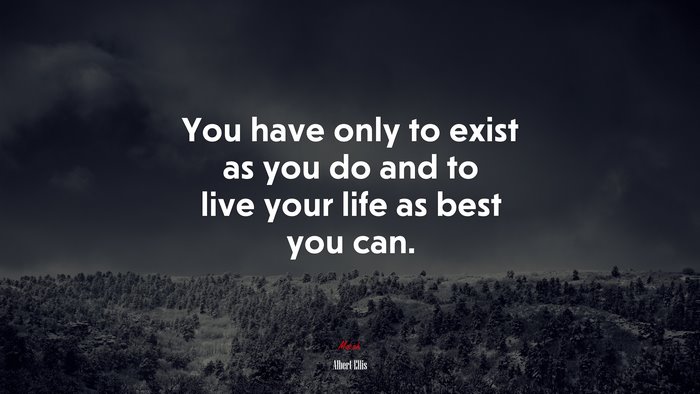 You have only to exist as you do and to live your life as best you can. | Albert Ellis quote