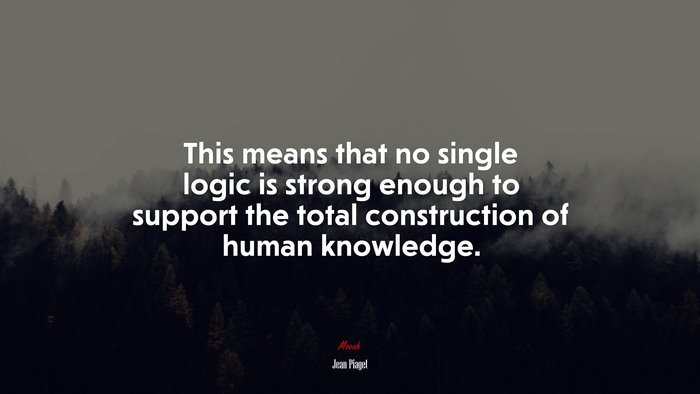 This means that no single logic is strong enough to support the total construction of human knowledge. | Jean Piaget quote