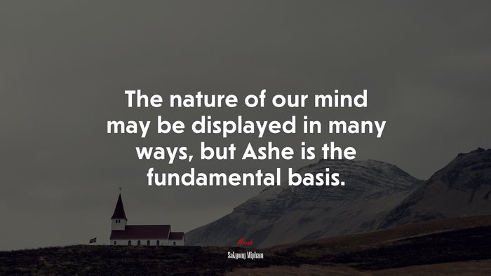 The nature of our mind may be displayed in many ways, but Ashe is the fundamental basis. | Sakyong Mipham quote