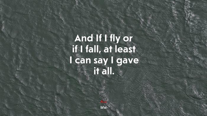 And If I fly or if I fall, at least I can say I gave it all. | RuPaul quote