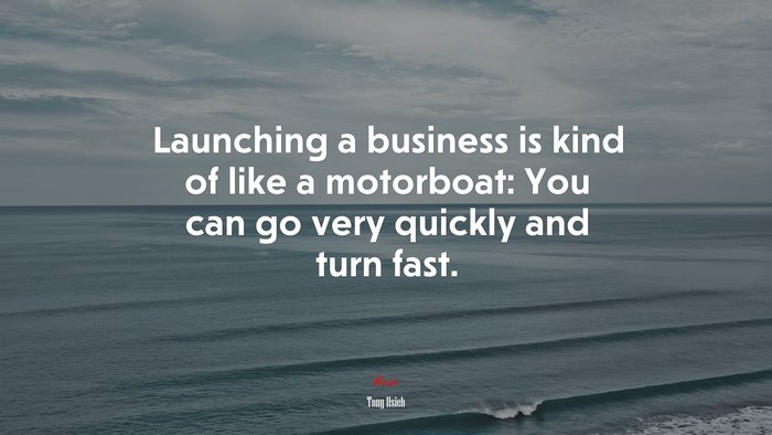 Launching a business is kind of like a motorboat: You can go very quickly and turn fast. | Tony Hsieh quote
