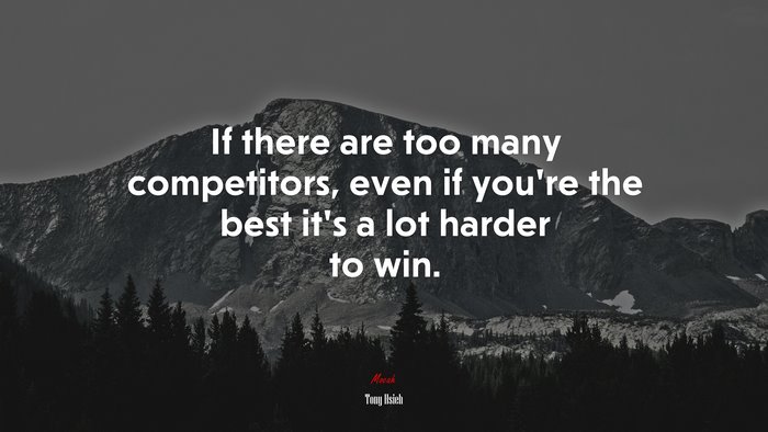 If there are too many competitors, even if you’re the best it’s a lot harder to win. | Tony Hsieh quote