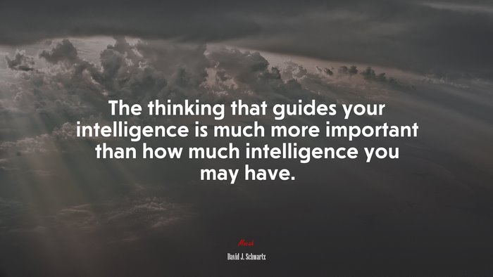 The thinking that guides your intelligence is much more important than how much intelligence you may have. | David J. Schwartz quote