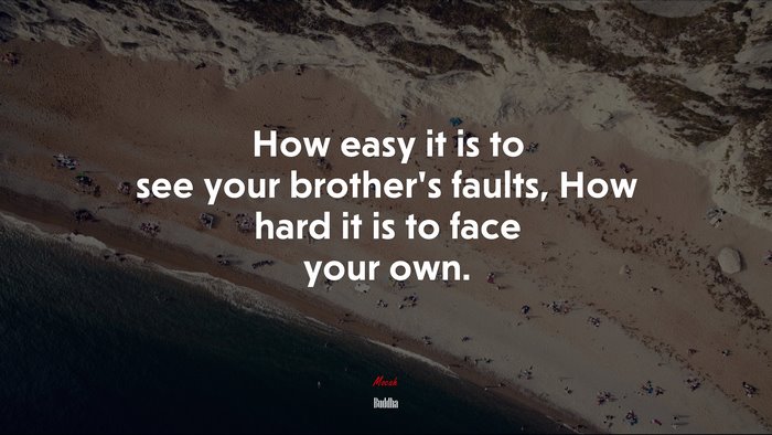 How easy it is to see your brother’s faults, How hard it is to face your own. | Buddha quote