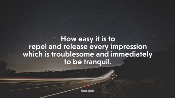 How easy it is to repel and release every impression which is troublesome and immediately to be tranquil. | Marcus Aurelius quote