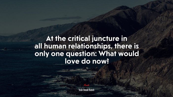 At the critical juncture in all human relationships, there is only one question: What would love do now? | Neale Donald Walsch quote
