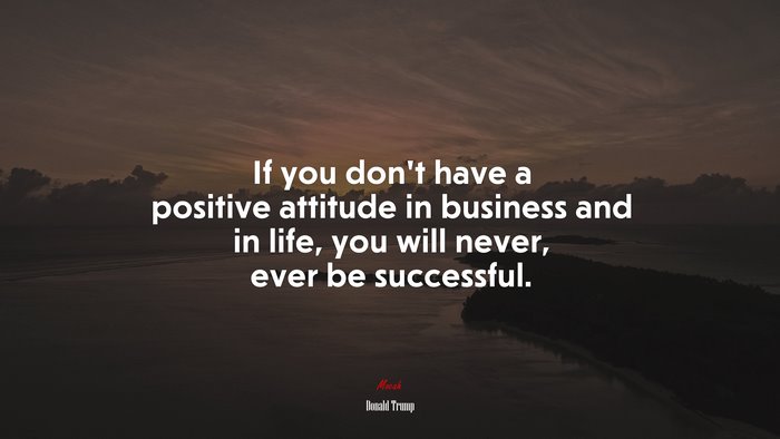 If you don’t have a positive attitude in business and in life, you will never, ever be successful. | Donald Trump quote