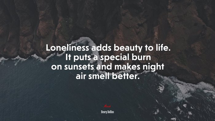 Loneliness adds beauty to life. It puts a special burn on sunsets and makes night air smell better. | Henry Rollins quote