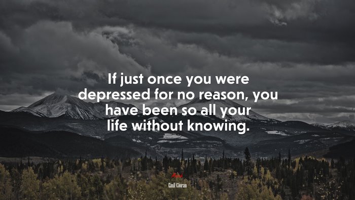 If just once you were depressed for no reason, you have been so all your life without knowing. | Emil Cioran quote