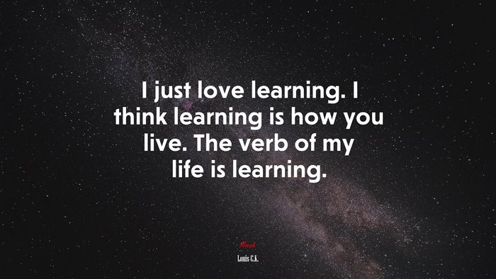 I just love learning. I think learning is how you live. The verb of my life is learning. | Louis C.K. quote
