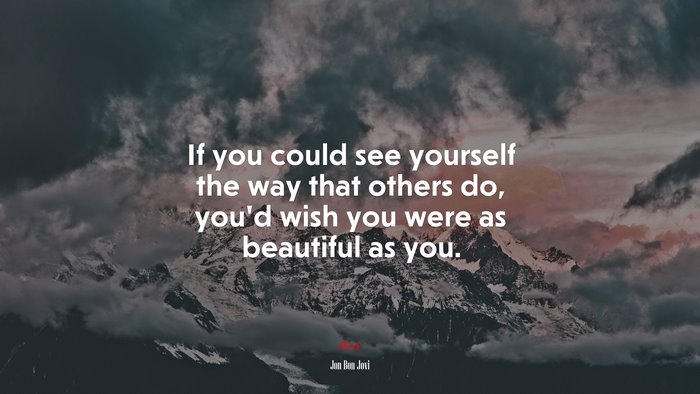 If you could see yourself the way that others do, you’d wish you were as beautiful as you. | Jon Bon Jovi quote