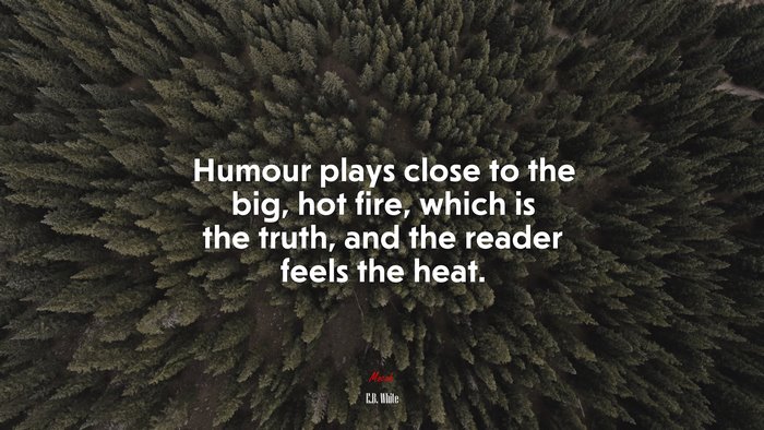 Humour plays close to the big, hot fire, which is the truth, and the reader feels the heat. | E.B. White quote