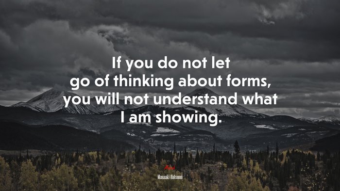 If you do not let go of thinking about forms, you will not understand what I am showing. | Masaaki Hatsumi quote