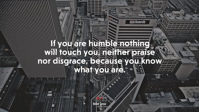 If you are humble nothing will touch you, neither praise nor disgrace, because you know what you are. | Mother Teresa quote