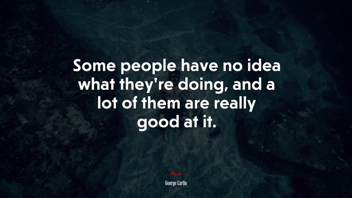 Some people have no idea what theyre doing, and a lot of them are really good at it. | George Carlin quote