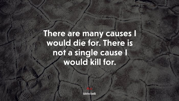 There are many causes I would die for. There is not a single cause I would kill for. | Mahatma Gandhi quote