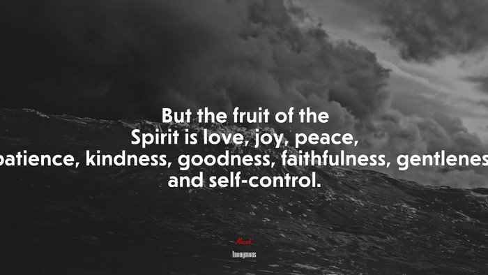 But the fruit of the Spirit is love, joy, peace, patience, kindness, goodness, faithfulness, gentleness and self-control. | Anonymous quote