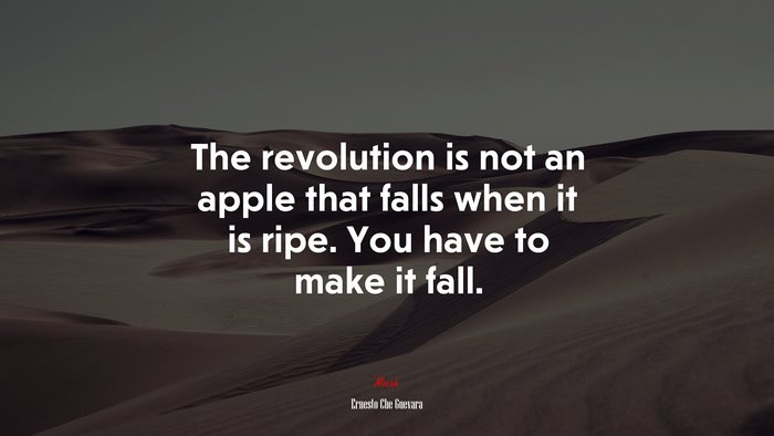 The revolution is not an apple that falls when it is ripe. You have to make it fall. | Ernesto Che Guevara quote