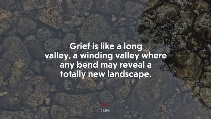 Grief is like a long valley, a winding valley where any bend may reveal a totally new landscape. | C. S. Lewis quote