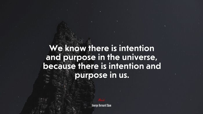 We know there is intention and purpose in the universe, because there is intention and purpose in us. | George Bernard Shaw quote