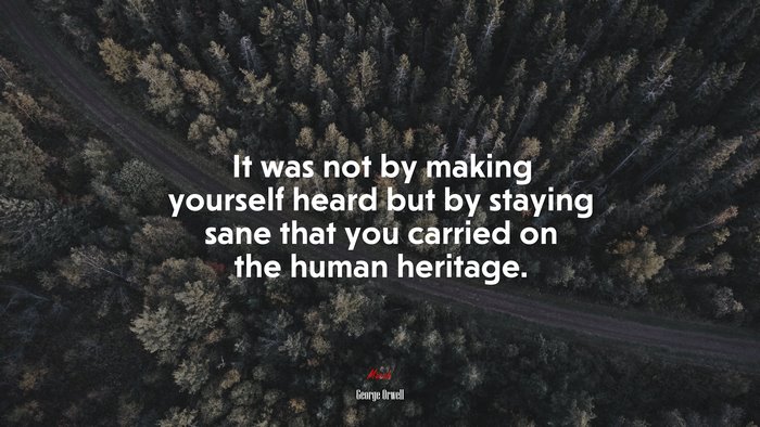 It was not by making yourself heard but by staying sane that you carried on the human heritage. | George Orwell quote