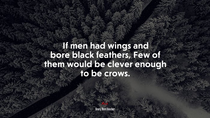 If men had wings and bore black feathers, Few of them would be clever enough to be crows. | Henry Ward Beecher quote